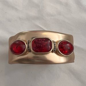 Gold and red stone bracelet